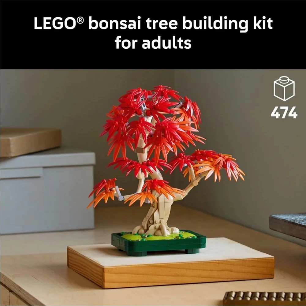 LEGO Botanical Collection Japanese Ted Maple Bonsai Tree 10348 Top of box Open